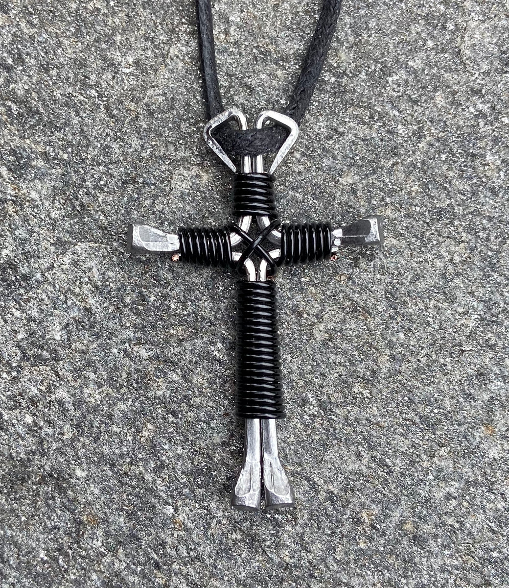 Necklaces *(25* PACK) Disciples Cross Handmade of 4 Horseshoe Nails