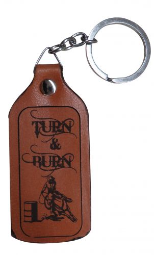 Showman® Leather" Turn N Burn " key chain.