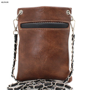 Brown PU leather CROSS messenger bag