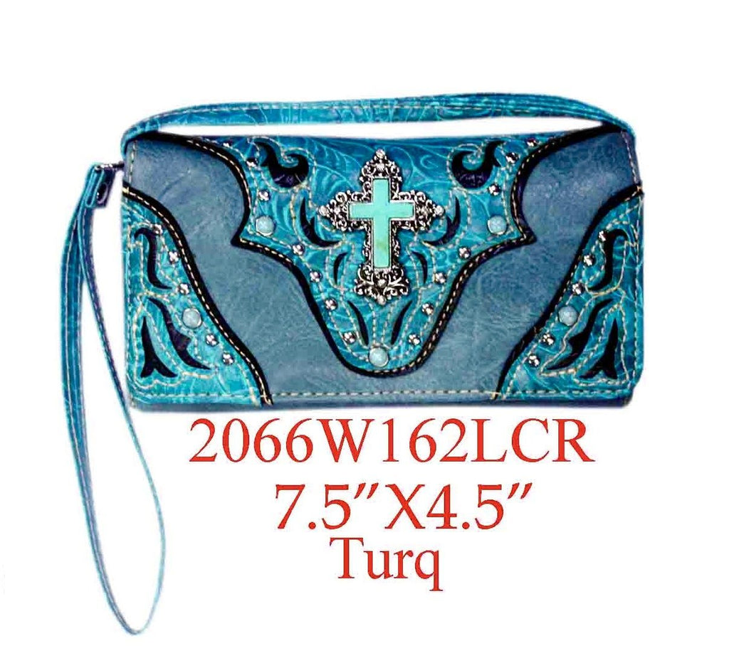 TURQUOISE WESTERN WALLET HIPSTER CROSS BODY STYLE