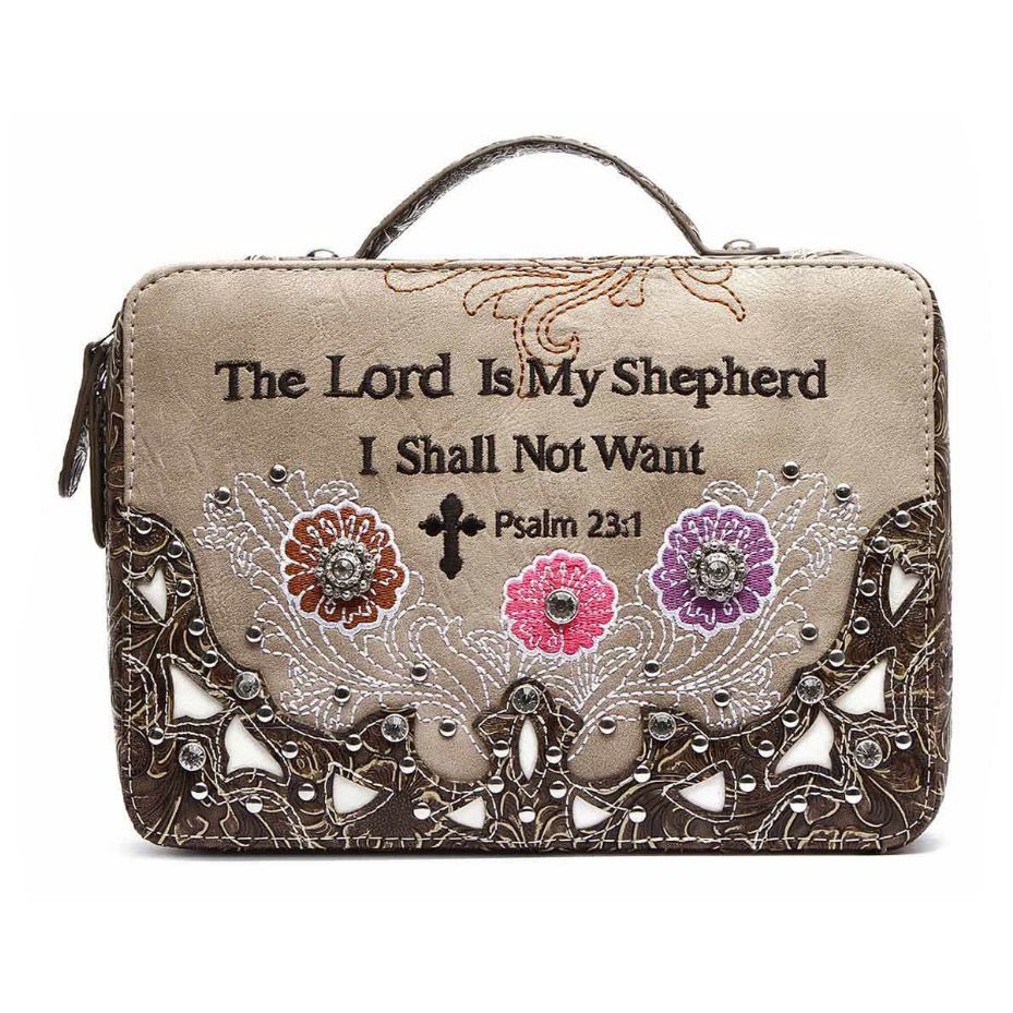 Western Bible Case-Cover Psalm 23:1 Black/Gray By Show Me Country
