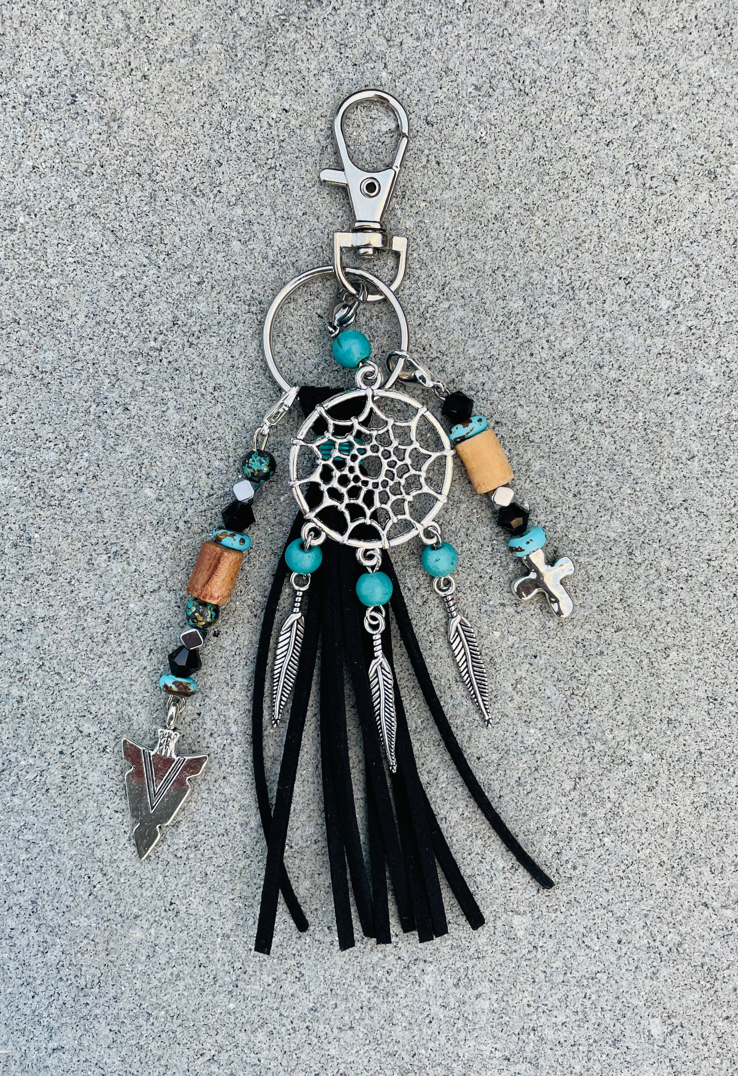 Turquoise Handmade Purse Tassel Great for Purse, Key Ring, Rear View Mirror Western Decor