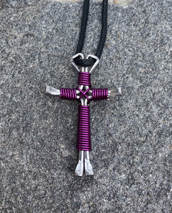 Nail Cross Pendant Amethyst Necklace