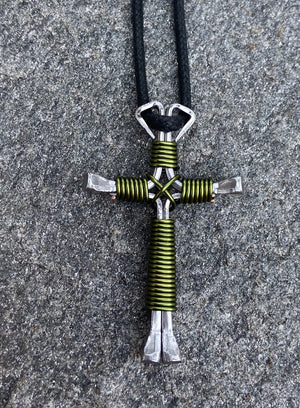 Necklaces ~*(25* PACK)  Disciples Cross ~ Handmade of 4 Horseshoe Nails (Choose any colors)